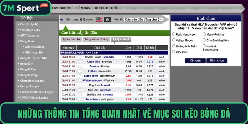 Những thông tin tổng quan nhất về mục soi kèo bóng đá
